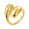 Anillo de gota de agua con diseño líquido estilo hip-hop para mujer y hombre, de acero de titanio universal, resistente a la decoloración, joyería personalizada para la mano, Europa y Estados Unidos.