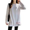 3111 foto real algodón manga larga camiseta mujer 280 kedel terciopelo primavera otoño e invierno forro polar base camiseta suéter largo