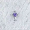 Pendientes de Corazón de Aleación de Titanio F136 con Zirconia y Cruz, Joyería para Piercing de Labio con Rosca Interna de Titanio G23, Cabeza