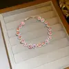 ¡Pulsera apilada de diamantes de colores! Pulsera de calabaza con circonita chapada en oro real, joyería de diseño niche estilo ins coreano para mujer