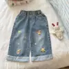 Calça Feminina Outono 2026 Novo Estilo Meninas Bebês Estilo Primavera/Outono Calça Longa Super Bonita Roupas de Outono para Crianças Jeans de Perna Reta