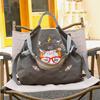 Cadeia de bola nicho japonês bordado verde saco de compras nylon moda impermeável grande capacidade bolsa de ombro