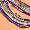 Colar de contas de arroz coloridas estilo boêmio corrente de pescoço curta de dupla utilização para mulheres em estoque atacado