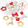 Galvanoplastia acrílica UV corazón de durazno redondo lazo ciruela DIY hecho a mano material para pulsera collar de cuentas accesorios