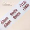Uñas prefabricadas hechas a mano en un color sólido simple con efecto ojo de gato morado-gris, elegantes y con estilo, estilo ins europeo y americano, desmontables, 30 piezas