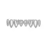 Grillz de hip-hop, popular diseño hueco en forma de lágrima, completamente incrustado con circonia microincrustada, nuevo accesorio de rap estilo callejero para marcadores de tendencias
