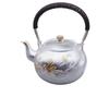 Olla de Plata de Loto Chapada en Oro Tetera de Plata de Ley Juego de Té Juego de Té traje Pie de Plata 999 Tetera Hecha a Mano