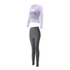 Conjunto de yoga feminino para o outono: top leve de manga comprida e calça comprida esportiva, modelador e respirável, perfeito para corrida e versátil para várias atividades