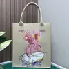 Fabricante de Feltro para Transferência de Calor Bolsa Tote Ombro Único Feita à Mão Estampada Desenho Animado Fofo Bolsa de Mão Novo Estilo