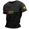 Camiseta Gráfica Simple de la Bandera Italiana Moda de Verano Manga Corta Cuello Redondo Camiseta con Impresión 3D Ropa Casual Callejera
