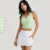 Chal deportivo reductor con copa fija para mujer, top para Pilates Yoga, sujetador deportivo para correr Fitness, escote en forma de corazón, hermosa espalda Ropa interior