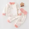 Ropa de primavera y otoño para bebé, conjunto de pijama de otoño para niños, ropa de dormir de algodón puro Clase A, ropa de primavera y otoño, capa base para bebé, conjunto de dos piezas