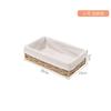 Cesta de almacenamiento de aperitivos de escritorio, bandeja sencilla y poco profunda, cesta de almacenamiento de ratán sintético, cesta de almacenamiento rectangular tejida para el hogar