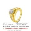 Anel de Moissanita Banhado a Ouro Textura Sólida 2 Quilates Versão de Artesanato Fino Fabricante Original Atacado Transfronteiriço Anel Masculino de Prata de Lei 925