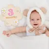 Venta Caliente Transfronteriza Flores para Bebé Placa de Meses Hito de Madera Accesorios para Fotos Conmemorativas de Madera Registro de Crecimiento de Cumpleaños