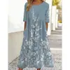 26 Nuevos Productos Transfronterizos Temu Amazon Aliexpress Moda Estampado Digital Vestido Ancho Fábrica de Origen Venta al por Mayor