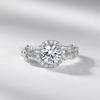Anillo de moissanita de lujo de alta gama, estilo europeo y americano, chapado en oro de plata de ley S925, con diamantes Mosane, venta al por mayor, 2024