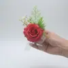 291 Venta al por mayor de fábrica Boutonnières de Boda para Novio y Novia en Stock Entrega Rápida Transfronterizo Estilo Occidental Temática de Bosque Boda Blanca y Verde