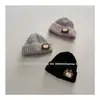 Chapéu de tricô infantil novo de inverno estilo coreano, fofo, de desenho animado, para meninos e meninas, chapéu de lã quente para bebê