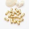 Conservación de Color Oro 14K Patrón de Melón Cuentas Espaciadoras de Tubo Slub Pequeños Huesos de Cintura de Hombre con Agujero Pasante Material de Cuerda Enhebrada para Joyería DIY