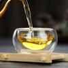 Venta al por mayor, taza de té de borosilicato de doble capa, taza de té pequeña, juego de té de kung fu japonés, juego de taza de té