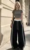 Amazon Europa Transfronteiriço Outono 2026 Calças de Cintura Alta Largas Color Block Wide Leg Estilo Casual Spicy Girl Calças Banana Femininas
