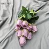 9 rosas flores de imitación 9 capullos de amantes arreglo floral para boda flores para sostener decoración del hogar flores para mesa flores falsas al por mayor