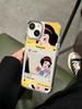 Funda rígida con espejo de princesa de dibujos animados para Apple 14promax, iPhone 15, linda, para niñas de 13 años, creativa, de 12 años