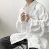 Chaqueta de manga larga plisada con relieve, estilo oscuro, estilo maduro claro, estilo japonés para hombre, estilo de abstinencia.