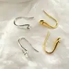 Base de arete de perla de media perforación con zapato de tacón alto chapado en oro real de cobre puro 18k fabricante mayorista de accesorios para joyería DIY