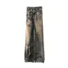 Kb27 High Street Estilo Americano Hombres y Mujeres Gama Alta Diseño Estampado Patrón de Cadena Jeans Casuales Rectos Sueltos para Hombre