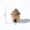 Mini casa de campo retro com telhado de palha para micro paisagismo, decoração DIY para jardinagem, acessórios para musgo e rochas, pequenas peças decorativas