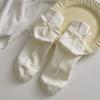Calcetines con Lazos de Celebridad de Internet para Mujer en Otoño e Invierno Lindos de Algodón Puro Estilo Lolita Ballet Calcetines de Media Pantorrilla Blancos Tendencia Jk