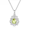 Pingente de Cristal Colorido Natural Transfronteiriço S925 Prata Esterlina Corrente de Clavícula Feminina Design Avançado Sem Cor