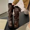 Venda Quente Botas Martin de Solado Grosso Emagrecedoras para Pessoas Baixas Femininas 2026 Novas Botas Longas de Outono Botas Plataforma Retrô