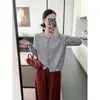 Otoño Exquisito Trenzado Botón Colorido Tejido de Punto para Mujer Cardigan de Cuello Redondo Manga Larga Botón Colorido Aspecto Adelgazante Holgado Color Sólido Top Chaqueta