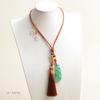 Colgante de cristal Ámbar Esmeralda pequeño redondo cuerda Jade Bashan Ágata Amarilla con cuentas cordón fábrica directo mayoreo