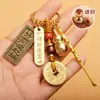 Llavero cinco emperadores calabaza de dinero ábaco Torre Wenchang bolsa de dinero marca Buda recogedor cuchara de oreja colgante de llave punto escénico artículo pequeño