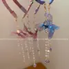 Diadema Coreana con Borla de Cristal y Lazo Delicado, Artesanía Pesada, Diadema Dentada, Pasador Esponjoso de Corona Alta, Accesorio para Recogido