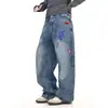 Jeans estilo japonês Primavera e Outono 2026, tendência casual Harajuku, novo estiloso versátil popular moda, simples e artístico