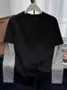 Camiseta de Manga Larga Rayada Empalmada Falsa de Dos Piezas para Mujer, Top Elegante y Versátil para Primavera, Otoño e Invierno 2026