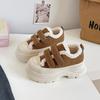 Zapatos peludos cálidos y que aumentan la altura con forro polar estilo coreano, Zapatos casuales de moda para mujer, Zapatos nuevos 2025 con velcro Xy-A707