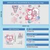 Decoraciones navideñas rosadas de Papá Noel gato globo de aire caliente guirnalda pegatina electrostática para puerta de cristal ventana de armario ambiente