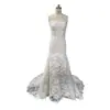Encaje Francés Gama Alta Personalizado 2026 Nuevo Ajuste Delgado Vintage Floral Adelgazante Vestido de Ceremonia Nupcial Vestido de Boda