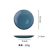 Cuenco y Plato de Cristal con Diseño de Rejilla Creativa, Plato para Frutas Azul Zafiro, Cesta de Frutas para el Hogar de Alto Valor Estético, Plato Plano con Diseño Trenzado de Dopamina
