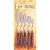 Rascador de Arte, Espátula para Pintura al Óleo, Juego de 5 Piezas de Acero Inoxidable para Mezclar Colores Gouache, Herramientas de Pintura Multifuncionales de Madera Maciza para Pasteles al Óleo