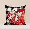 Funda de almohada popular para el Día de San Valentín transfronteriza Poliéster Estampada Decoración del hogar Funda de almohada con forma de corazón Cojín versátil para sofá para sala de estar