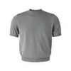 Top de Malha Verão Estilo Americano Manga Curta Estilo Old Money Fresco Slim-Fit Cleanfit Gola Pequena Camiseta de Tricô