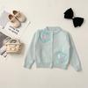 2024 outono e inverno novo meninas cardigan suéter outono e inverno coração malha cardigan malha tutu saia bebê menina princesa