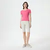 Verano Seamless Mono Cuello Redondo Ropa de Yoga Camiseta Ajustada Secado Rápido Transpirable Running Deportes Manga Corta Mujer D25073